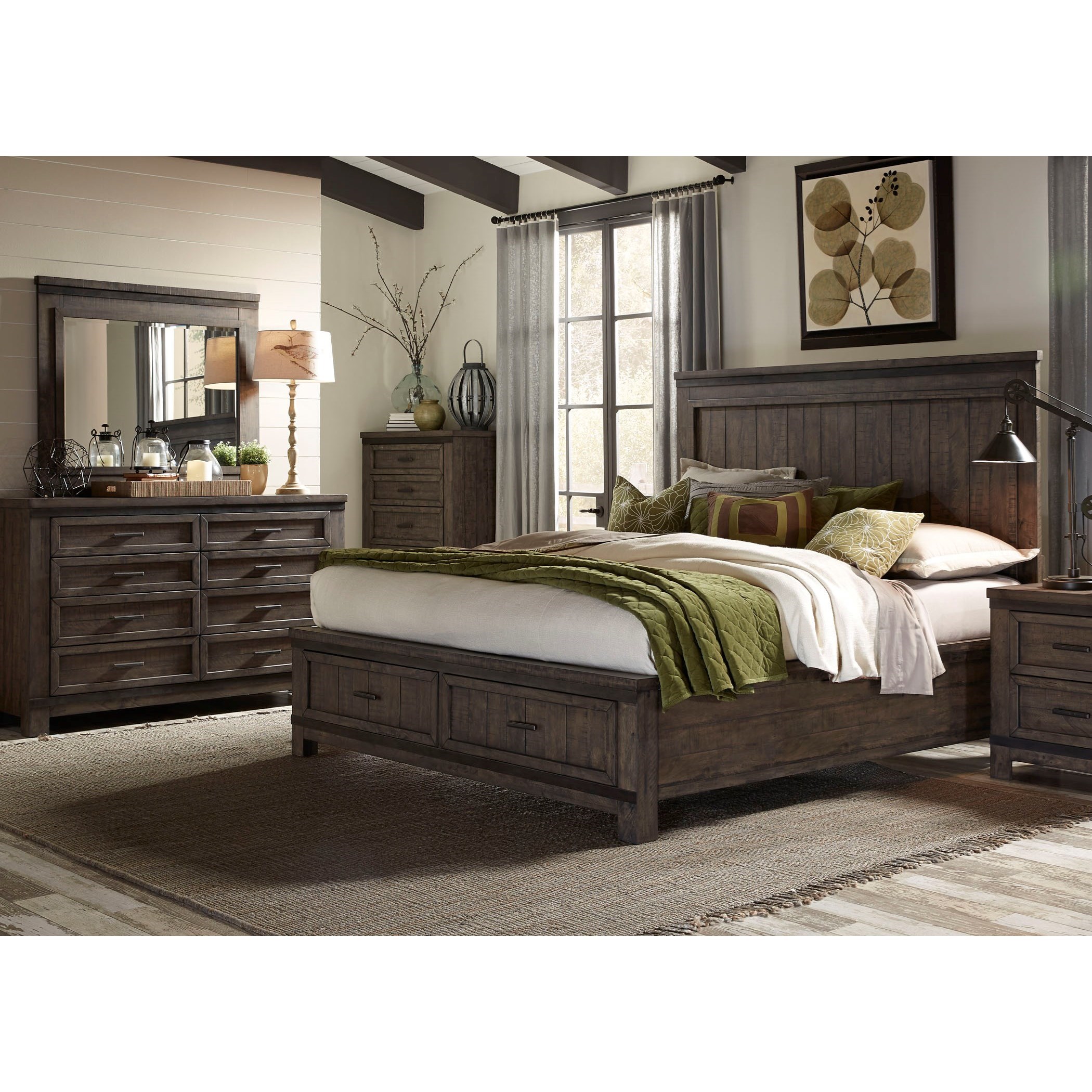 Industrial queen shop bedroom set